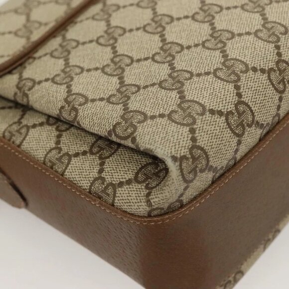 GUCCI GG Supreme Web Sherry Shoulder Bag PVC Beige Gold 904 02 084 Auth BA2769 - Picture 4 of 16
